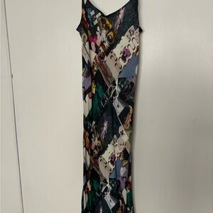 Reformation Multicolor Graphic V-Neck MIDI Dress